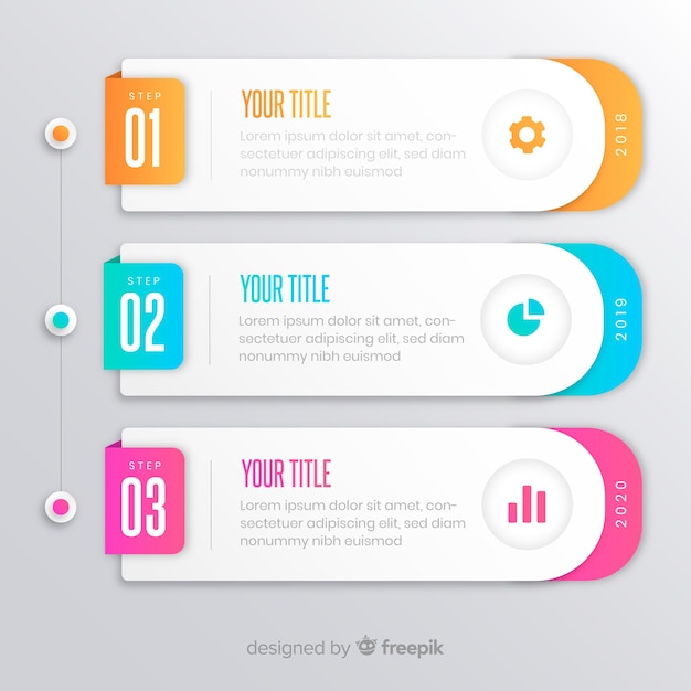 Flache infografik schritte vorlage