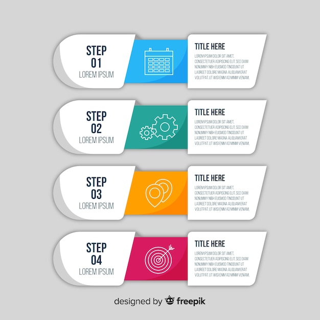 Flache infografik-schritte