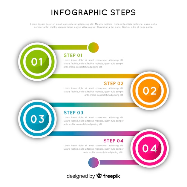 Flache infografik-schritte