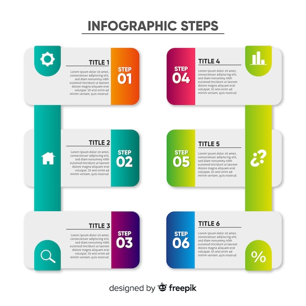 Flache infografik-schritte