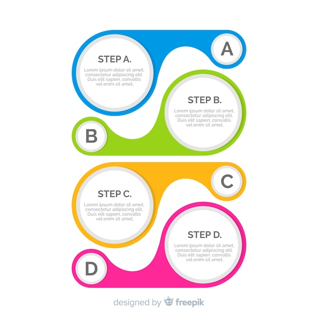 Kostenloser Vektor flache infografik-schritte