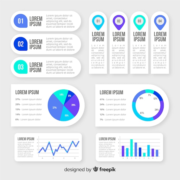 Flache infographik elemente