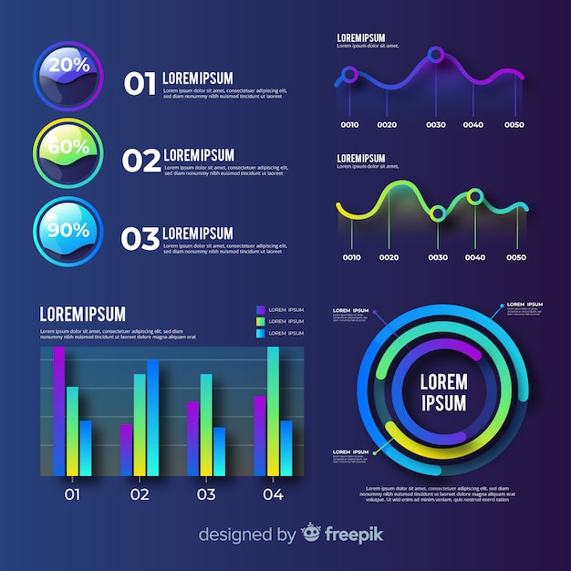 Flache infographik elementsatz