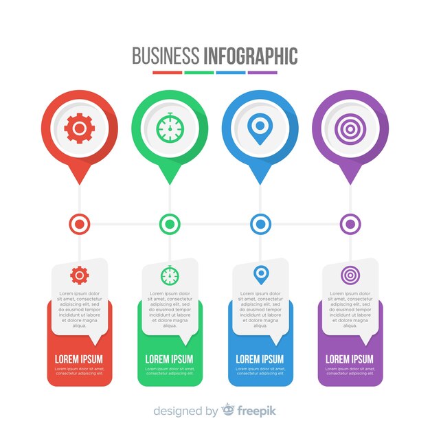 Flache infographik vorlage hintergrund