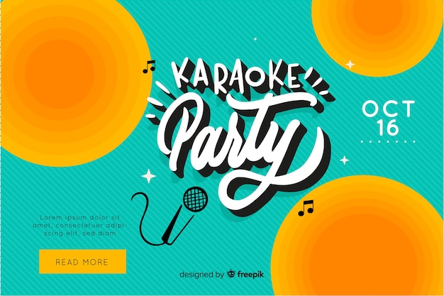 Kostenloser Vektor flache karaoke party banner vorlage