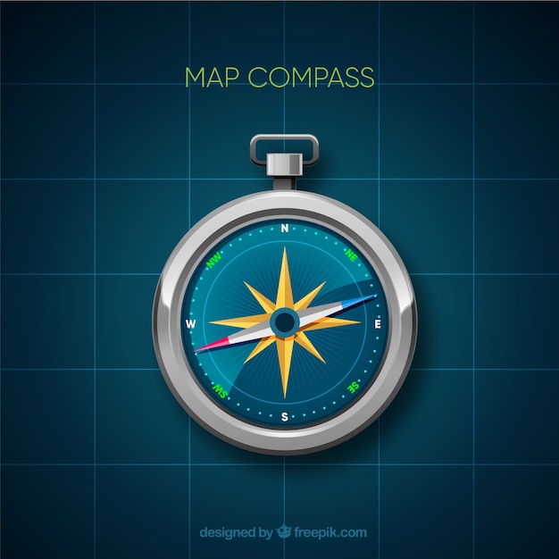 Flache Karte Kompass Hintergrund