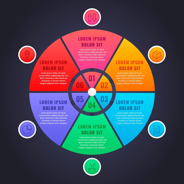 Flache kreisförmige diagramm infografik
