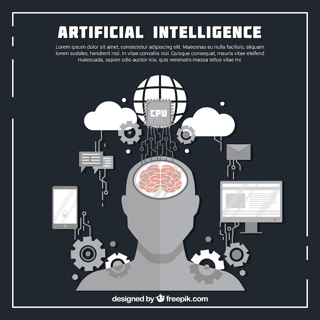 Kostenloser Vektor flache künstliche intelligenz hintergrund