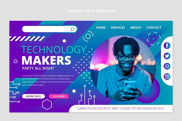 Flache Landingpage mit minimaler Technologie