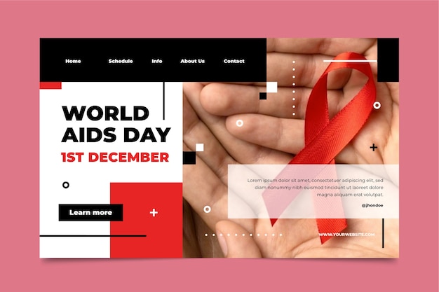 Flache Landingpage-Vorlage für den Welt-Aids-Tag