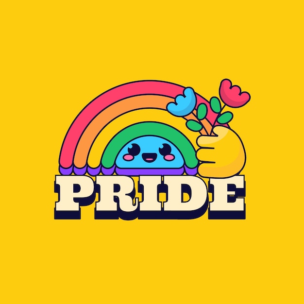 Flache lgbt-pride-monats-logo-vorlage