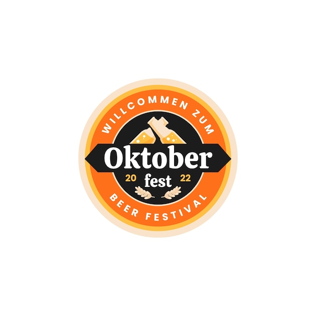 Flache logo-vorlage für das oktoberfest