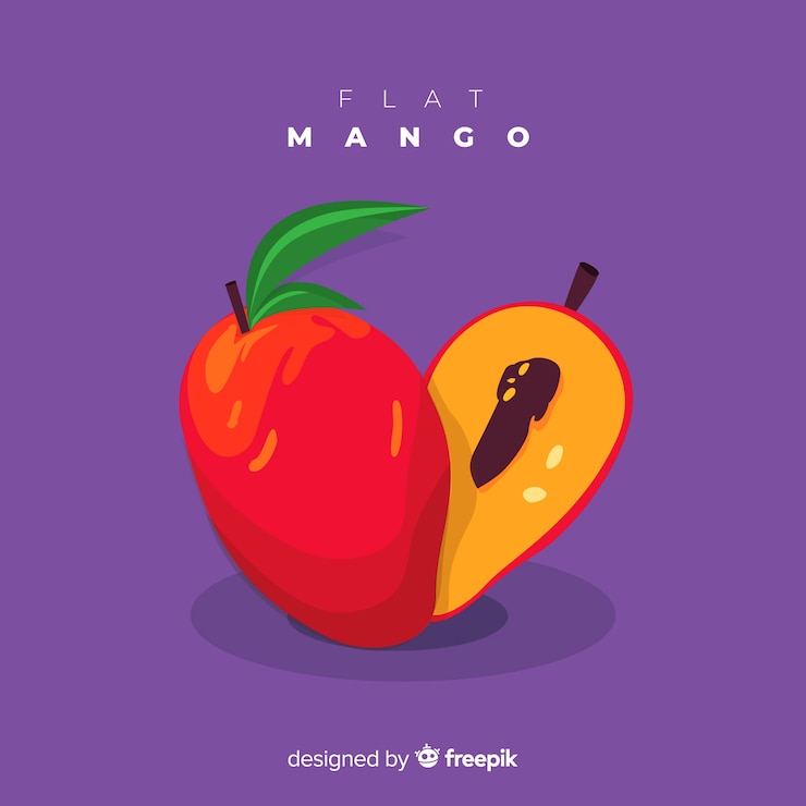 Kostenlose Vektor flache mangoillustration