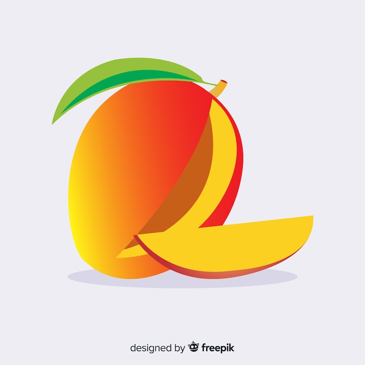 Kostenlose Vektor flache mangoillustration