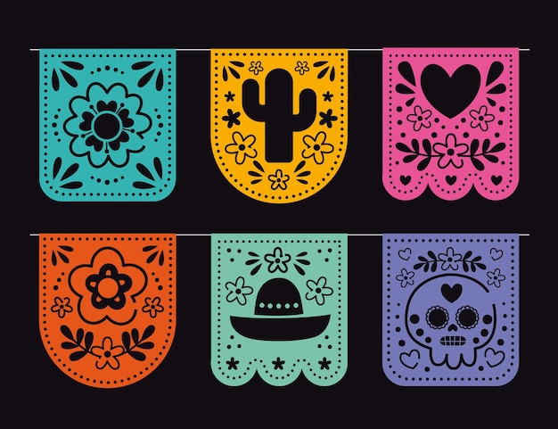 Flache mexikanische cinco de mayo Dekoration