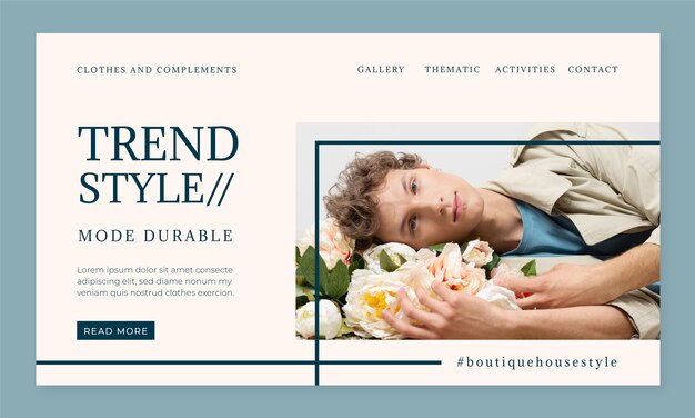 Flache minimale Boutique-Landing-Page-Vorlage