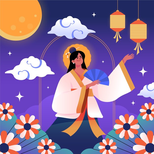 Flache Mittherbstfestillustration