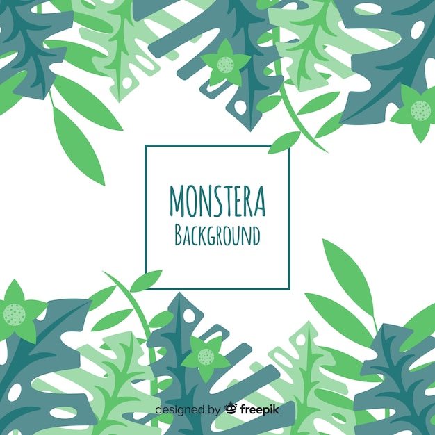 Flache monstera hintergrund