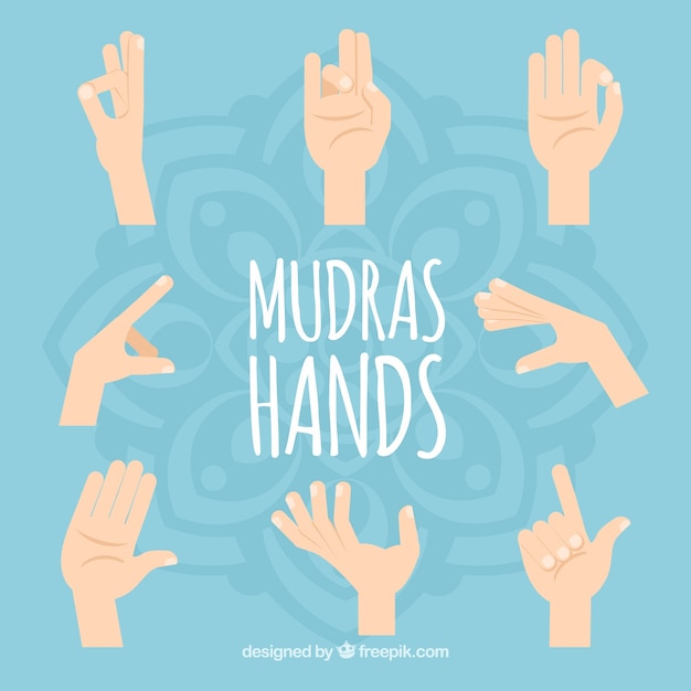 Flache mudras-handsammlung