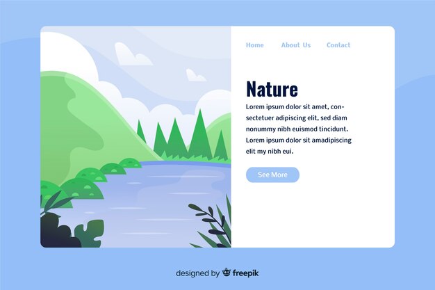 Kostenloser Vektor flache natur landing page vorlage