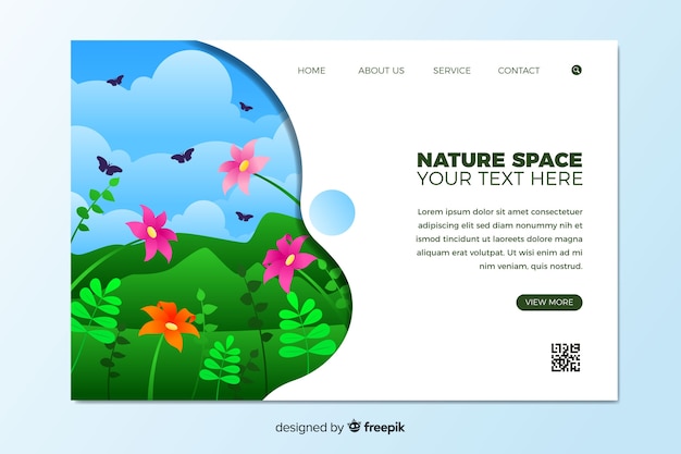 Flache natur landing page vorlage