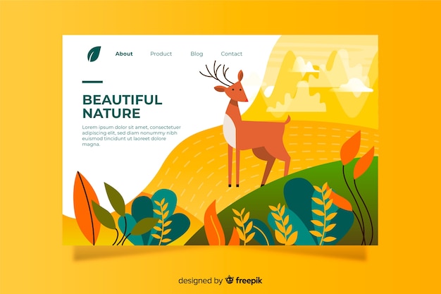 Flache natur landing page vorlage