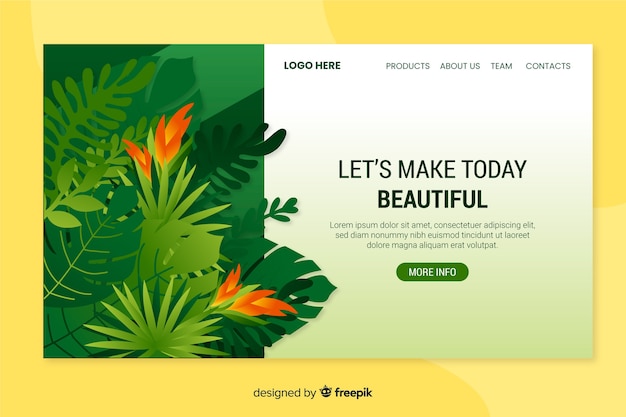 Flache natur landing page vorlage