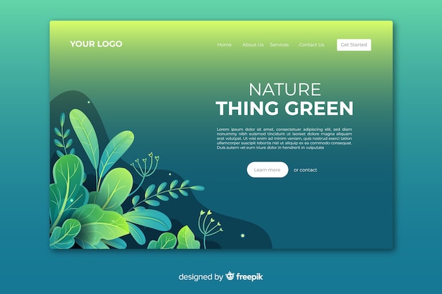 Flache natur landing page vorlage