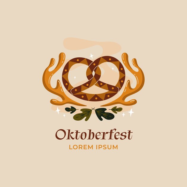 Flache Oktoberfest-Logo-Vorlage