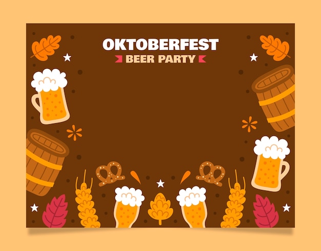 Kostenloser Vektor flache oktoberfest photocall vorlage