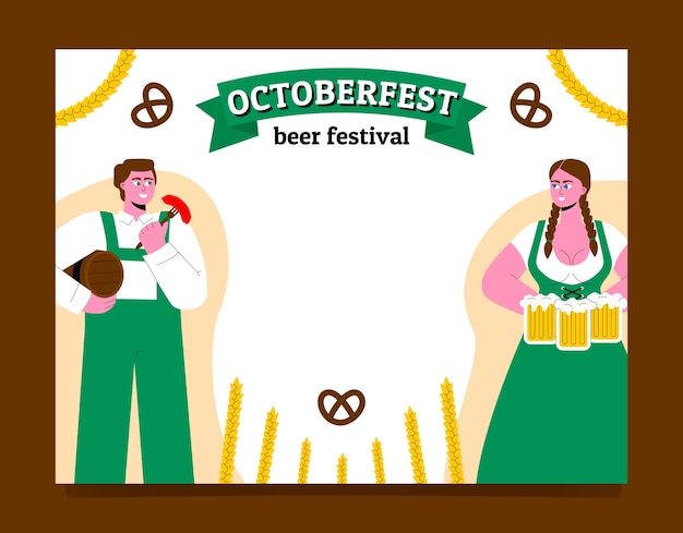 Flache oktoberfest photocall vorlage