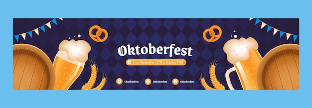 Flache Oktoberfest-Twitch-Banner-Vorlage