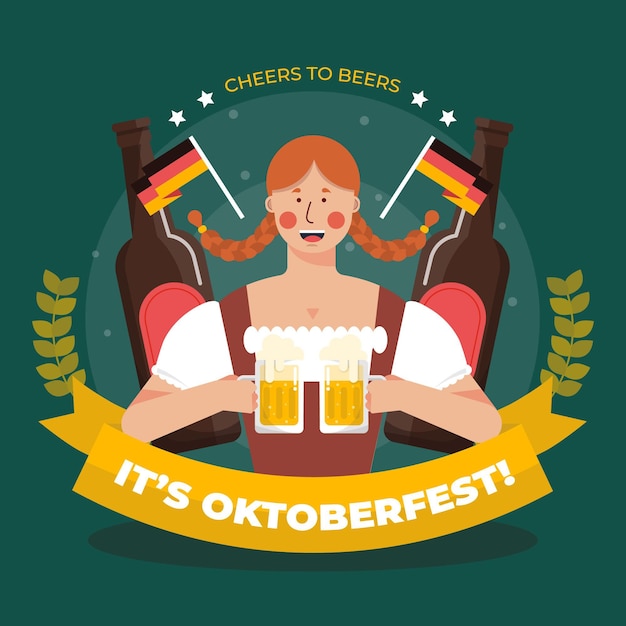 Flache oktoberfestillustration