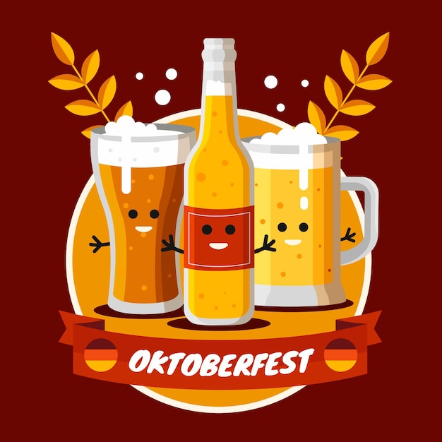 Flache oktoberfestillustration