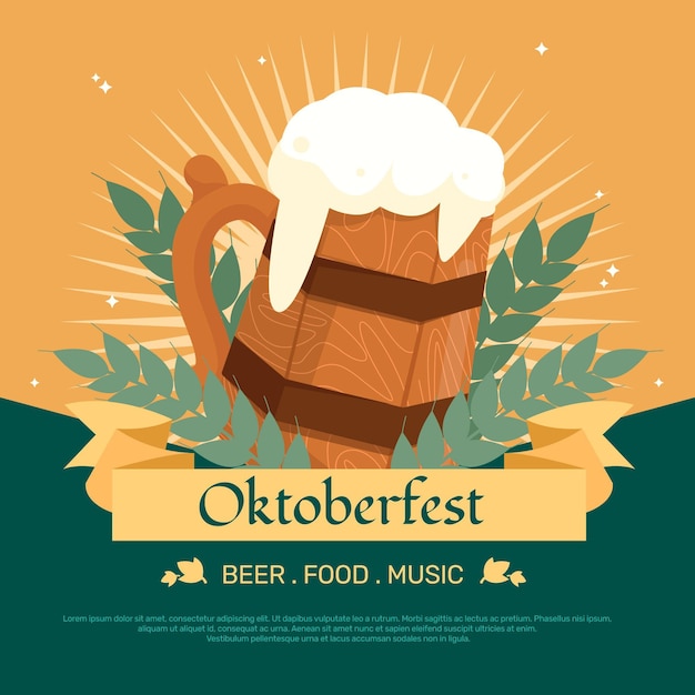 Kostenloser Vektor flache oktoberfestillustration