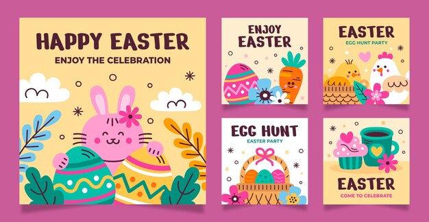 Flache osterfeier instagram posts sammlung