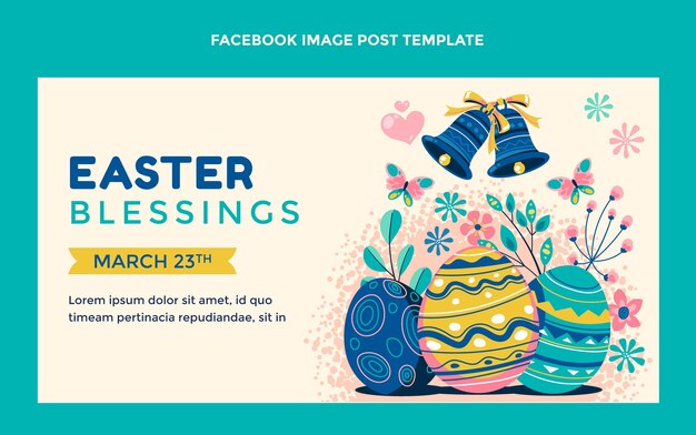 Kostenloser Vektor flache ostern-social-media-beitragsvorlage