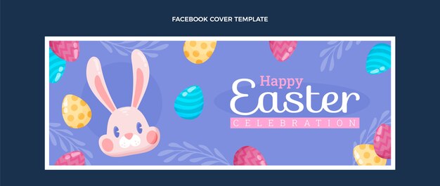 Flache Ostern-Social-Media-Cover-Vorlage