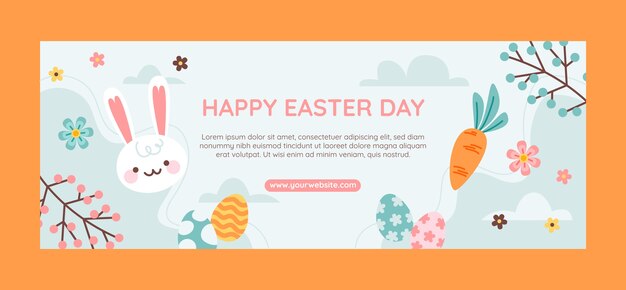 Flache Ostern-Social-Media-Cover-Vorlage