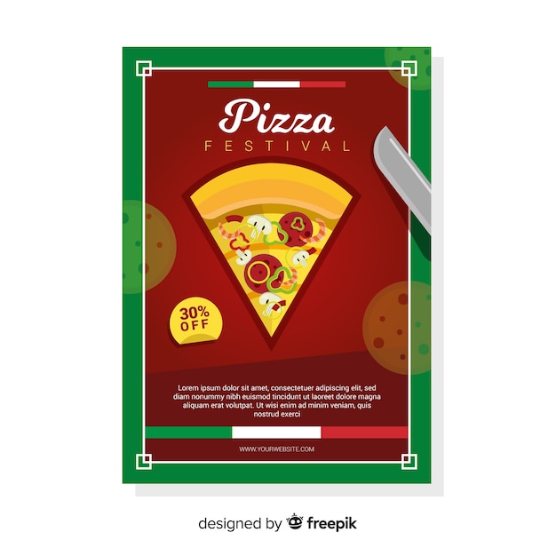 Flache pizza slice flyer