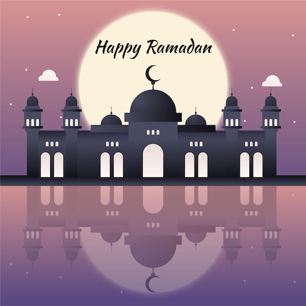 Kostenloser Vektor flache ramadan kareem illustration