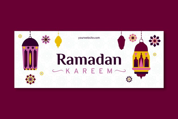 Flache ramadan-social-media-cover-vorlage