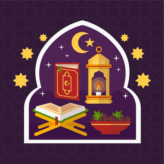 Flache ramadanillustration