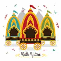 Kostenloser Vektor flache rath yatra illustration