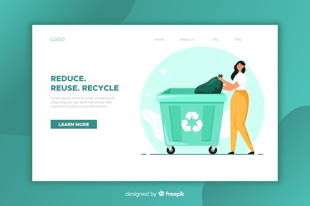 Flache recycling-landingpage-vorlage