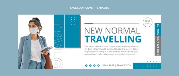 Flache Reise-Facebook-Cover-Vorlage