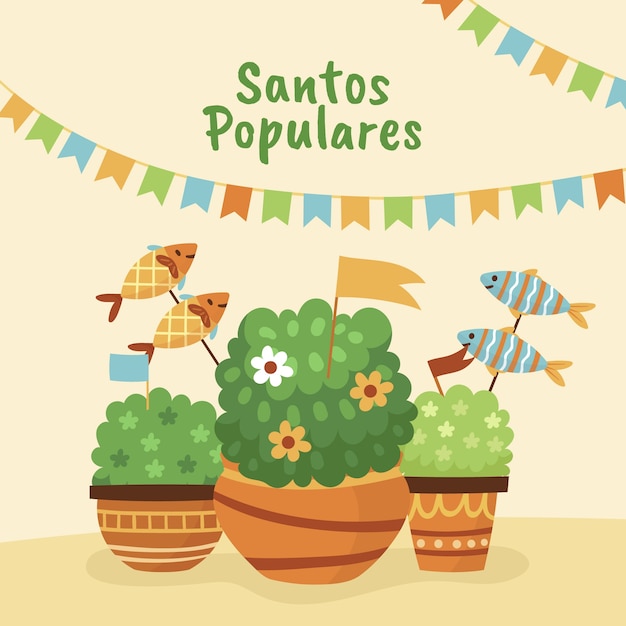 Flache santos populares illustration