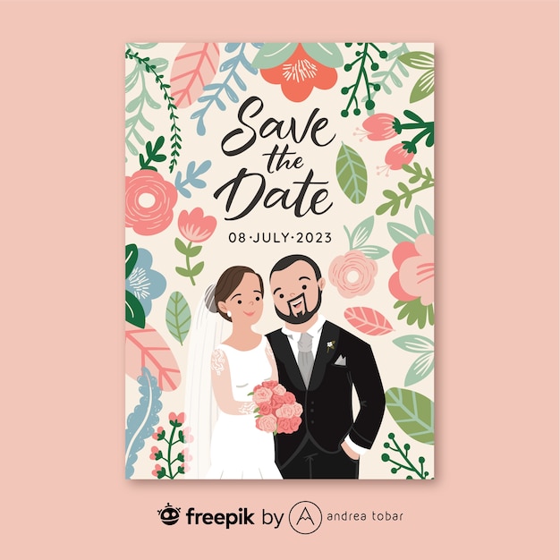 Flache save-the-date-karte