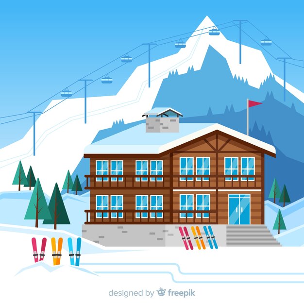 Flache Skistation