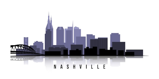 Flache Skyline-Silhouette von Nashville